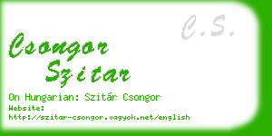 csongor szitar business card